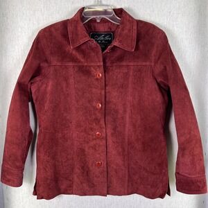 Atelier by B Thomas‎ Rust Red Suede Leather Jacket Women's Size Petite-Large